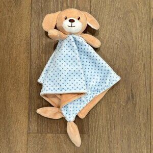 Crevent Baby Lovey Blanket Puppy Plush Head Knot Tails Star Pattern 14"x14"